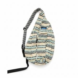 Kavu Yellow, Green and Black Patterned Braided Rope Sling Bag